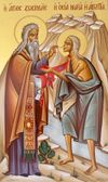 Orthodox icon of st-mary-of-egypt-and-st-zosimas